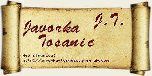 Javorka Tošanić vizit kartica